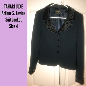 TAHARI LUXE - Jeweled Suit Jacket / Black - Size 4
